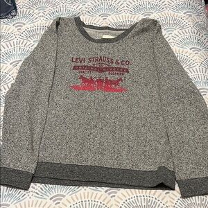 Women’s Levi’s Heather Gray Sweatshirt with Red Logo